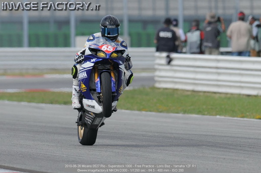 2010-06-26 Misano 0527 Rio - Superstock 1000 - Free Practice - Loris Baz - Yamaha YZF R1
